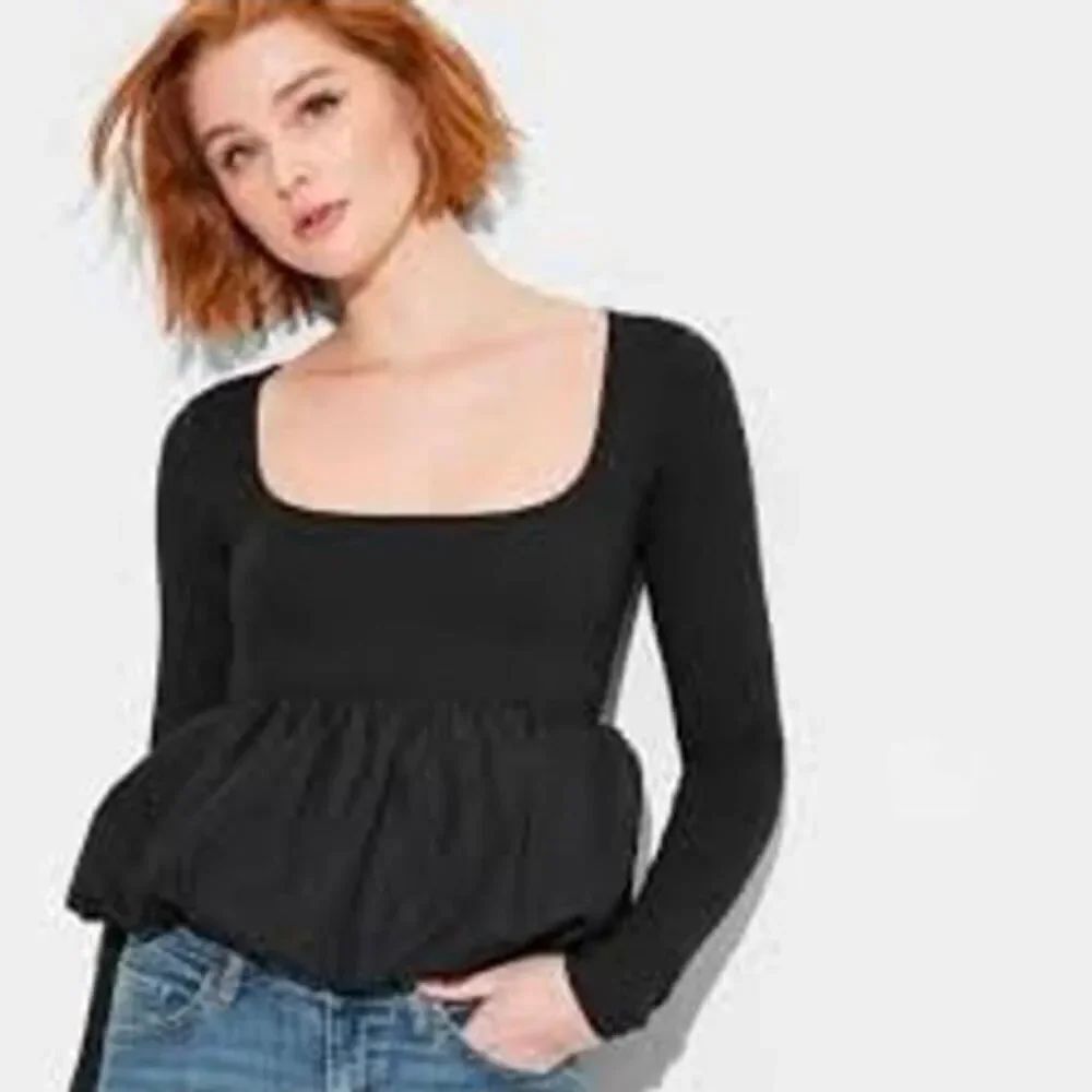Wild Fable Long Sleeve Bubble Hem Top